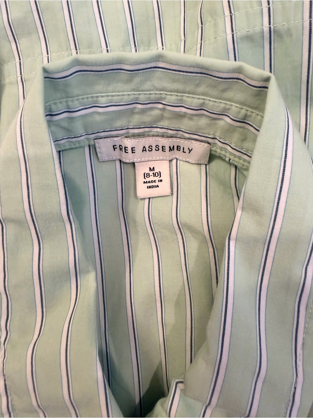 Mint Green Button-Front Mini Shirt Dress Sz M - Picture 3 of 3